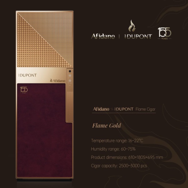 HUMIDOR AFIDANO S.T. DUPONT FLAME GOLD – 2500-3000 PUROS - Imagen 2